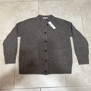 Alex Mill Chunky Rib Cardigan in Donegal Bark Medium Wool Alpaca